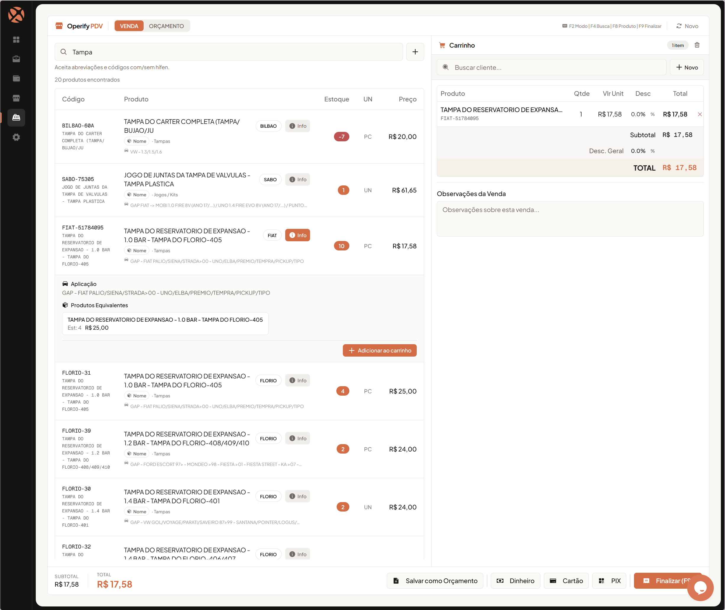 Screenshot do módulo Vendas & PDV